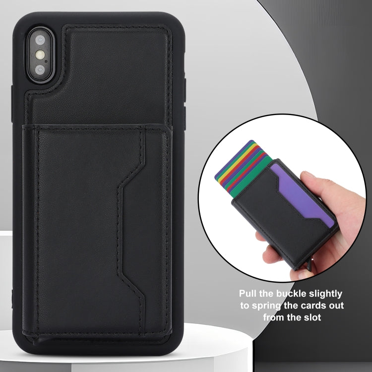 For iPhone XS Max RFID Anti-theft Detachable Card Bag Leather Phone Case(Black) - More iPhone Cases by buy2fix | Online Shopping UK | buy2fix