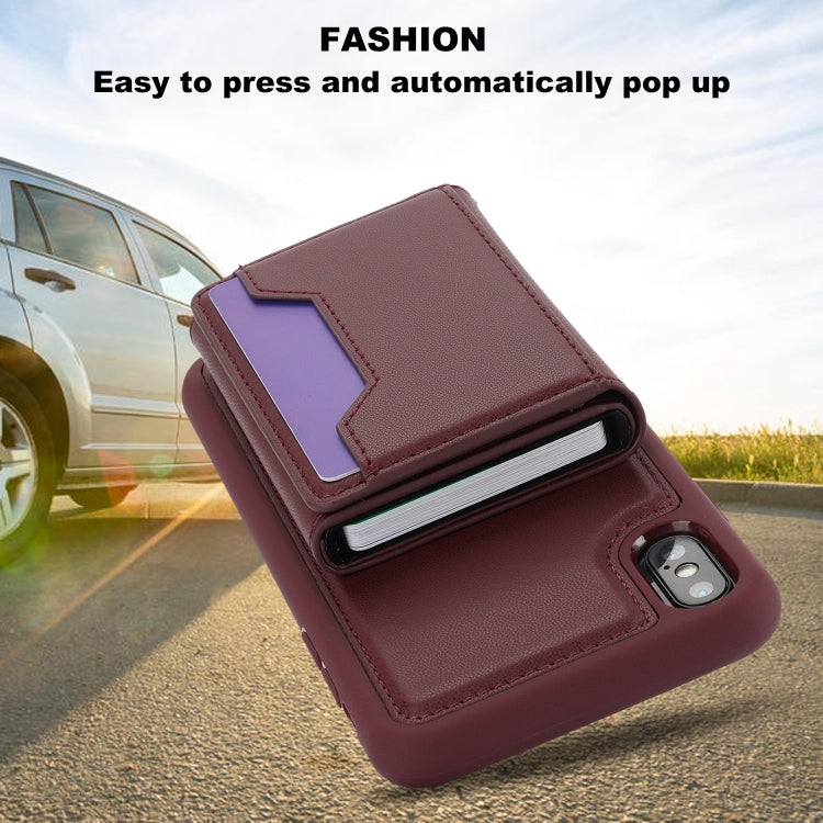 For iPhone XS Max RFID Anti-theft Detachable Card Bag Leather Phone Case(Wine Red) - More iPhone Cases by buy2fix | Online Shopping UK | buy2fix