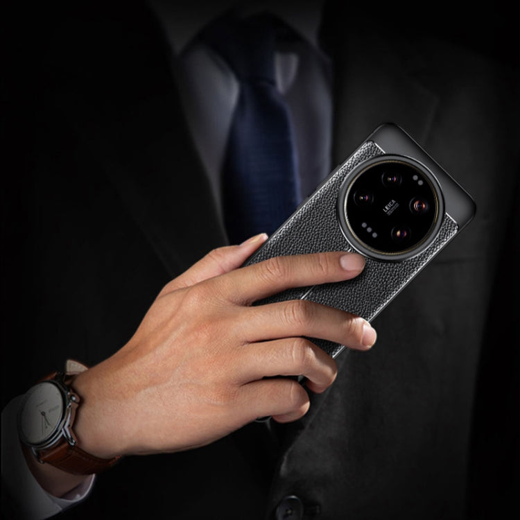 For Xiaomi 14 Ultra Litchi Texture Shockproof TPU Phone Case(Blue) by buy2fix