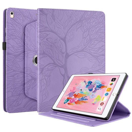 For iPad 10.2 2021 / 2020 / 10.5 Tree Life Embossed Rotation Leather Smart Tablet Case(Purple) - iPad 10.2 Cases by buy2fix | Online Shopping UK | buy2fix