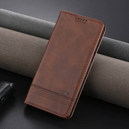 For OPPO Find X7 AZNS Magnetic Calf Texture Flip Leather Phone Case(Dark Brown) by AZNS