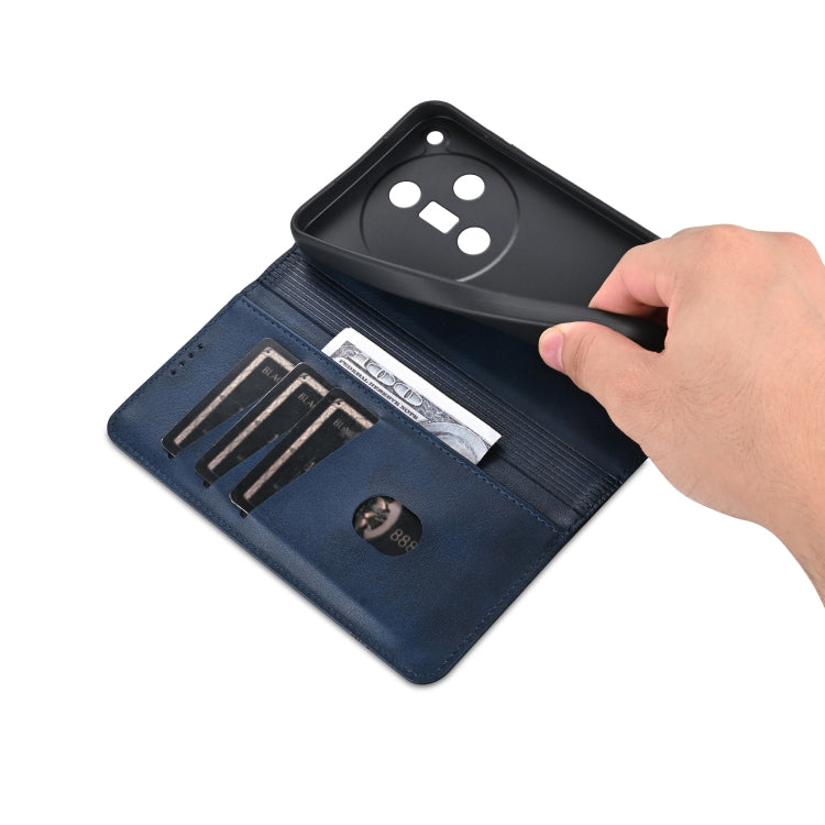 For OPPO Find X7 AZNS Magnetic Calf Texture Flip Leather Phone Case(Dark Blue) by AZNS