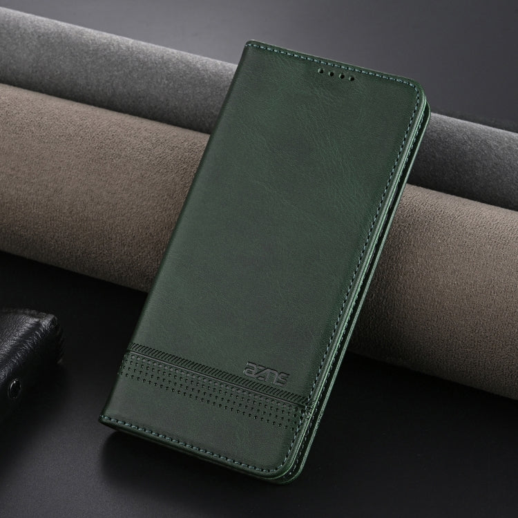 For OPPO Reno12 Pro Global AZNS Magnetic Calf Texture Flip Leather Phone Case(Dark Green) - OPPO Cases by AZNS | Online Shopping UK | buy2fix