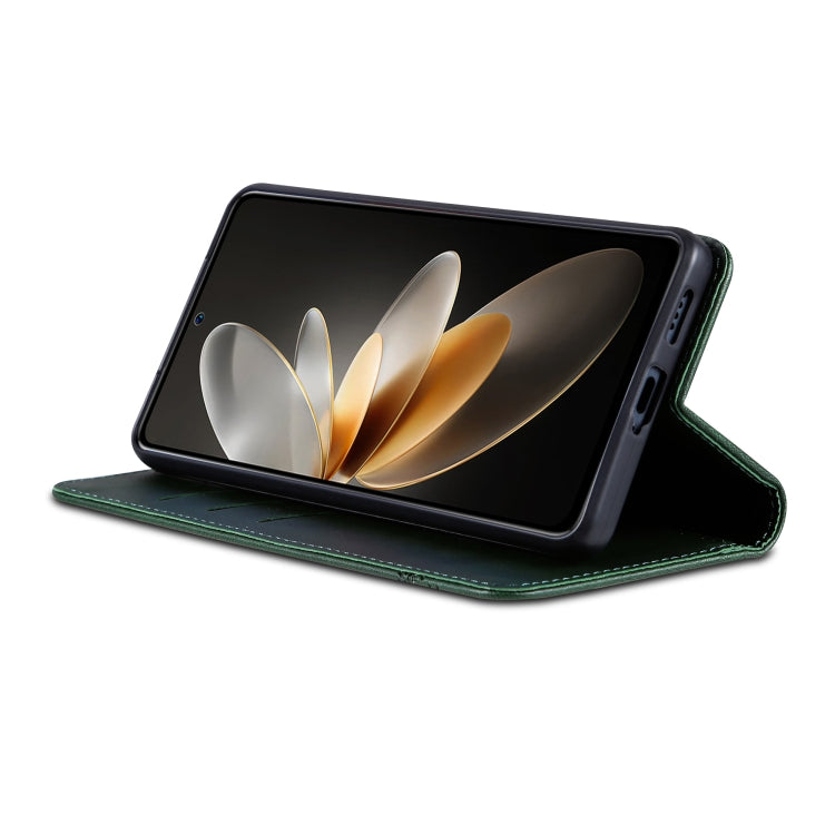 For OPPO Reno12 Pro Global AZNS Magnetic Calf Texture Flip Leather Phone Case(Dark Green) - OPPO Cases by AZNS | Online Shopping UK | buy2fix