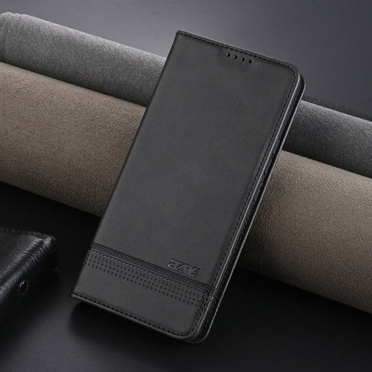 For OPPO Reno12 Pro Global AZNS Magnetic Calf Texture Flip Leather Phone Case(Black) - OPPO Cases by AZNS | Online Shopping UK | buy2fix