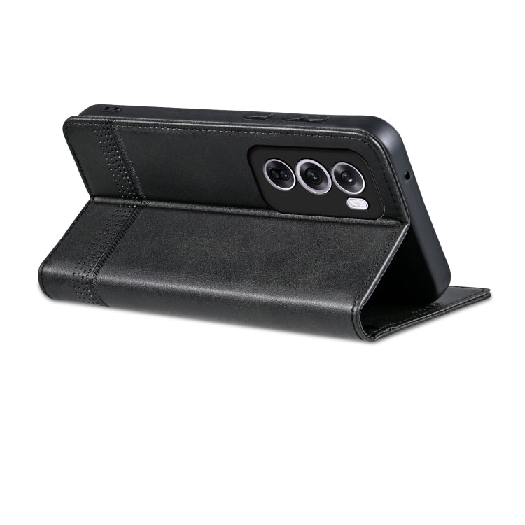 For OPPO Reno12 Pro Global AZNS Magnetic Calf Texture Flip Leather Phone Case(Black) - OPPO Cases by AZNS | Online Shopping UK | buy2fix