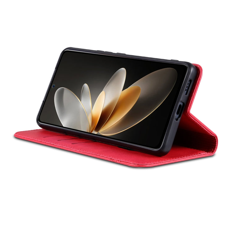 For OPPO Reno12 Pro Global AZNS Magnetic Calf Texture Flip Leather Phone Case(Red) - OPPO Cases by AZNS | Online Shopping UK | buy2fix