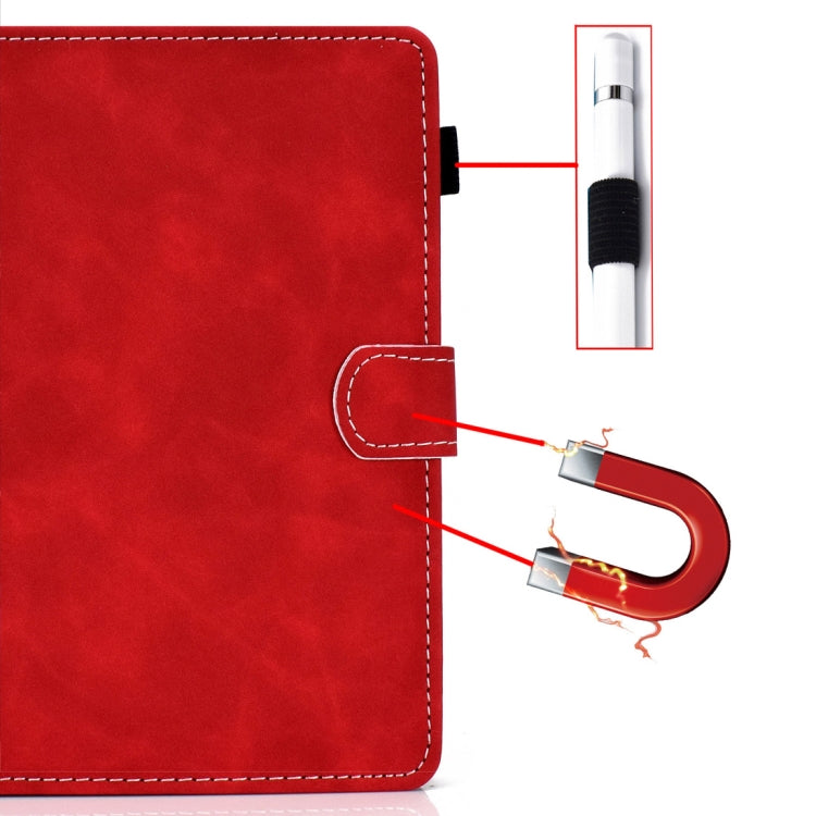 For 8 inch Tablet PC Universal Cowhide Texture Horizontal Flip Leather Case with Holder & Card Slots & Pen Slot(Red) - 8 inch by buy2fix | Online Shopping UK | buy2fix