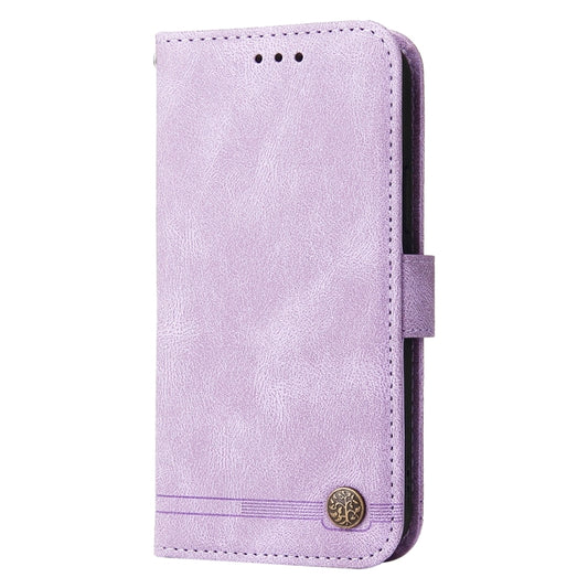 For OnePlus 12 Skin Feel Life Tree Metal Button Leather Phone Case(Purple) by buy2fix