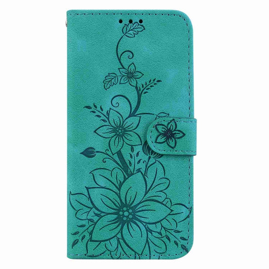 For Honor 90 Lite Lily Embossed Leather Phone Case(Green) by buy2fix