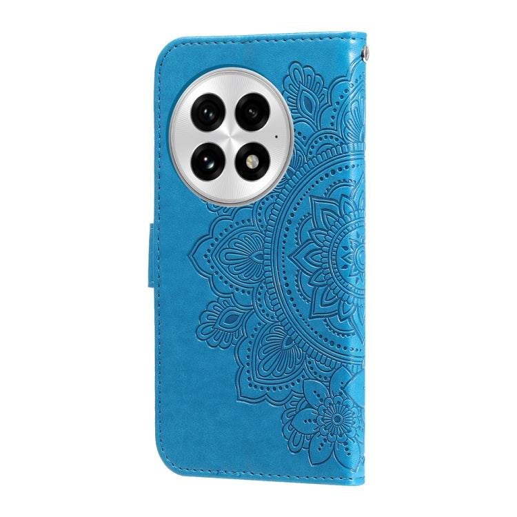 For OnePlus 13 Seven-petal Flowers Embossing Leather Phone Case(Blue) - OnePlus Cases by buy2fix | Online Shopping UK | buy2fix