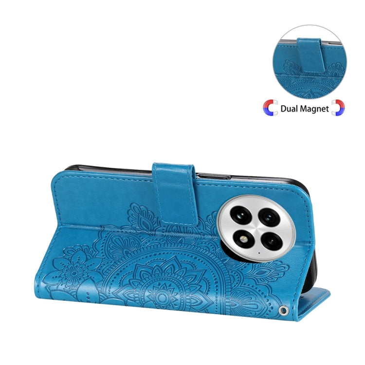 For OnePlus 13 Seven-petal Flowers Embossing Leather Phone Case(Blue) - OnePlus Cases by buy2fix | Online Shopping UK | buy2fix