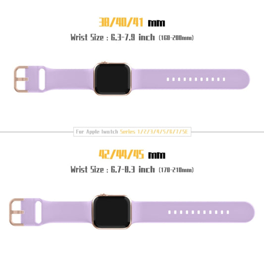 For Apple Watch SE 40mm Pin Buckle Silicone Watch Band(Lavender) by buy2fix