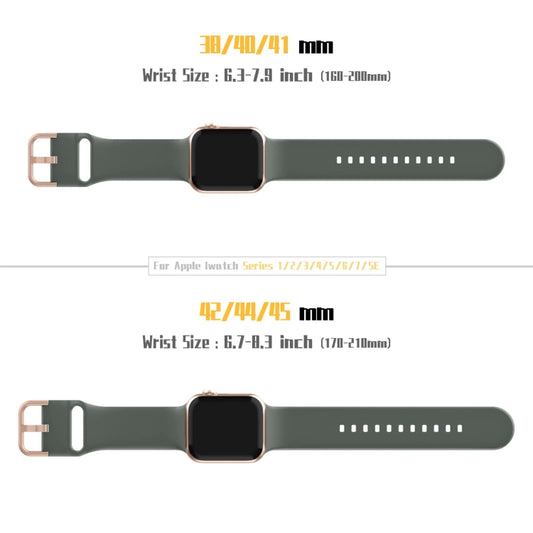 For Apple Watch Series 5 40mm Pin Buckle Silicone Watch Band(Olive) by buy2fix
