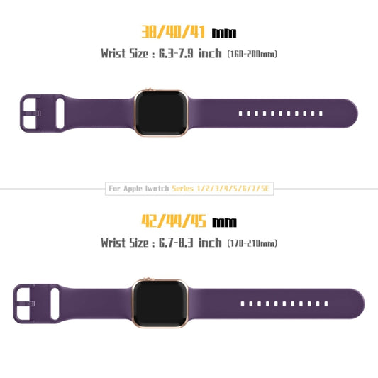 For Apple Watch Series 3 38mm Pin Buckle Silicone Watch Band(Dark Purple) by buy2fix
