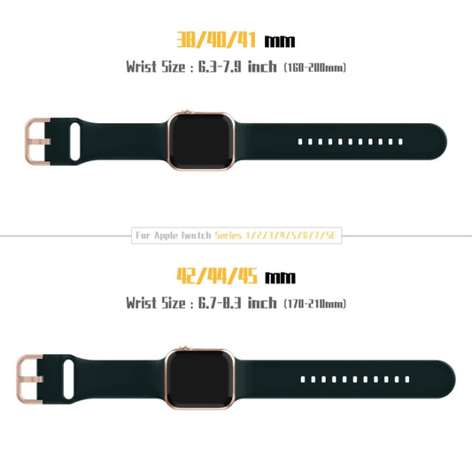 For Apple Watch Series 9 41mm Pin Buckle Silicone Watch Band(Dark Green) by buy2fix
