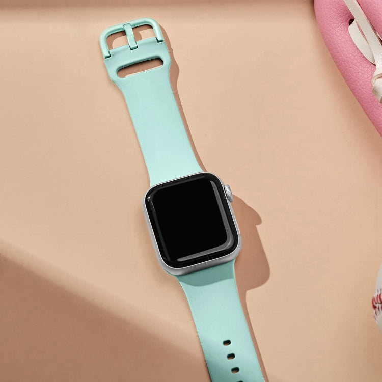 For Apple Watch Series 10 46mm Pin Buckle Silicone Watch Band(Mint Green) - Watch Bands by buy2fix | Online Shopping UK | buy2fix