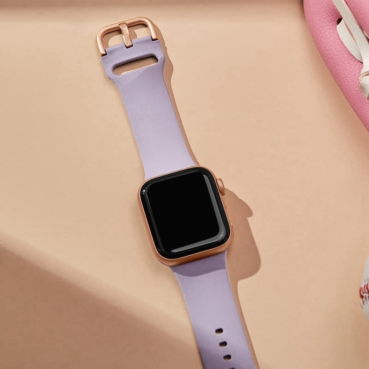For Apple Watch Series 10 46mm Pin Buckle Silicone Watch Band(Baby Purple) - Watch Bands by buy2fix | Online Shopping UK | buy2fix