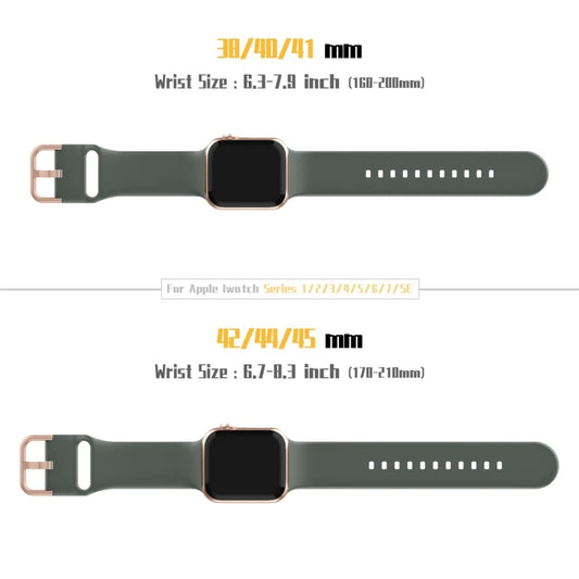For Apple Watch Series 10 46mm Pin Buckle Silicone Watch Band(Olive) - Watch Bands by buy2fix | Online Shopping UK | buy2fix