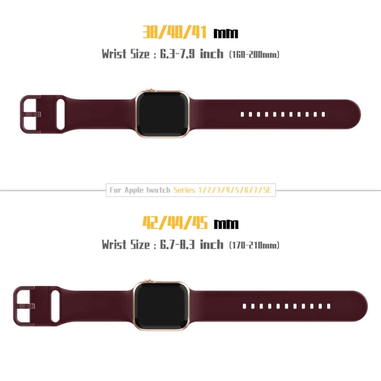 For Apple Watch Series 10 46mm Pin Buckle Silicone Watch Band(Wine Red) - Watch Bands by buy2fix | Online Shopping UK | buy2fix