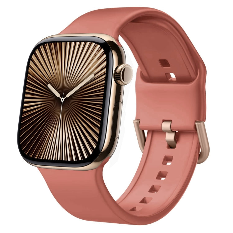 For Apple Watch Series 10 46mm Pin Buckle Silicone Watch Band(Coral) - Watch Bands by buy2fix | Online Shopping UK | buy2fix