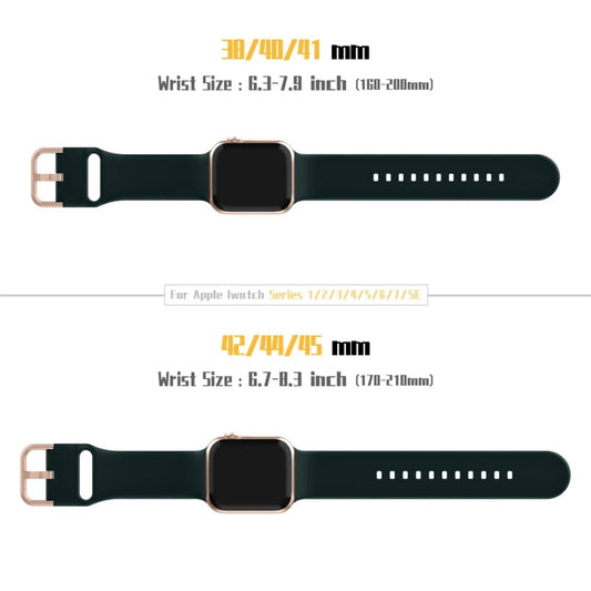 For Apple Watch Series 10 46mm Pin Buckle Silicone Watch Band(Dark Green) - Watch Bands by buy2fix | Online Shopping UK | buy2fix