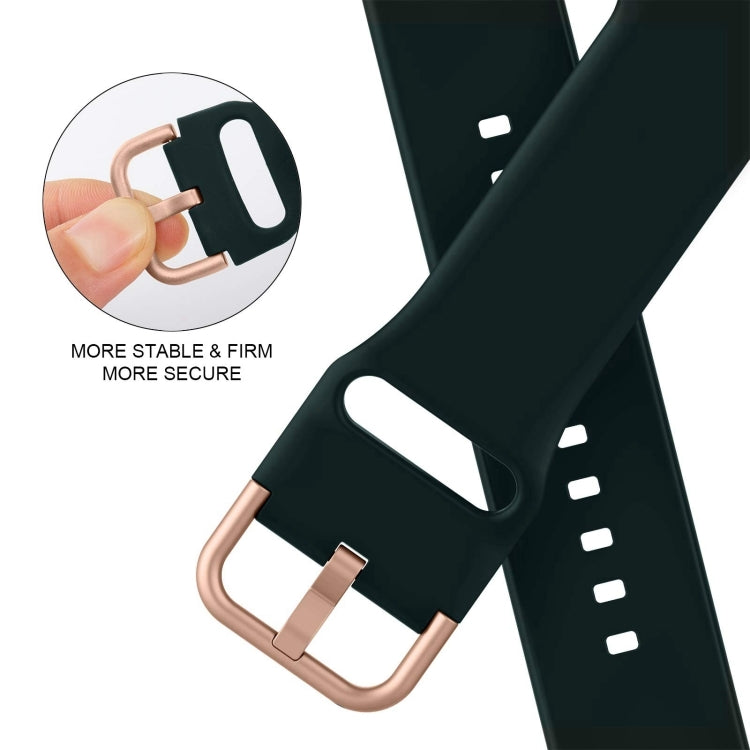 For Apple Watch Series 10 46mm Pin Buckle Silicone Watch Band(Dark Green) - Watch Bands by buy2fix | Online Shopping UK | buy2fix