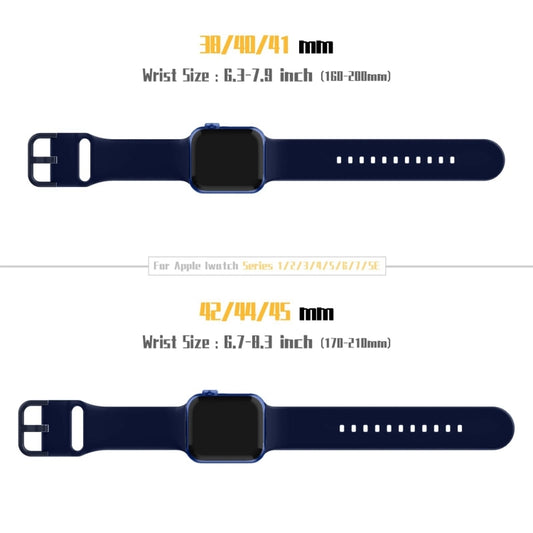 For Apple Watch Series 10 46mm Pin Buckle Silicone Watch Band(Midnight Blue) - Watch Bands by buy2fix | Online Shopping UK | buy2fix
