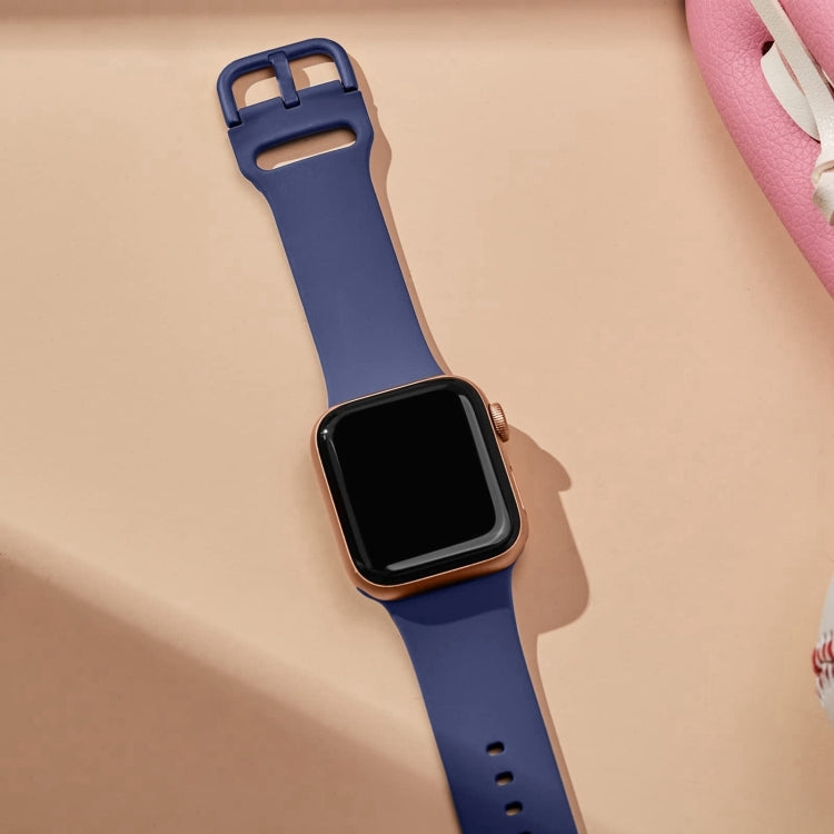 For Apple Watch Series 10 46mm Pin Buckle Silicone Watch Band(Violet Gray) - Watch Bands by buy2fix | Online Shopping UK | buy2fix
