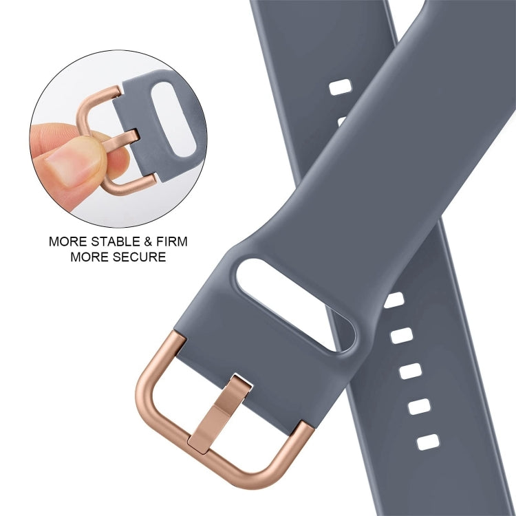 For Apple Watch Series 10 42mm Pin Buckle Silicone Watch Band(Blue Grey) - Watch Bands by buy2fix | Online Shopping UK | buy2fix