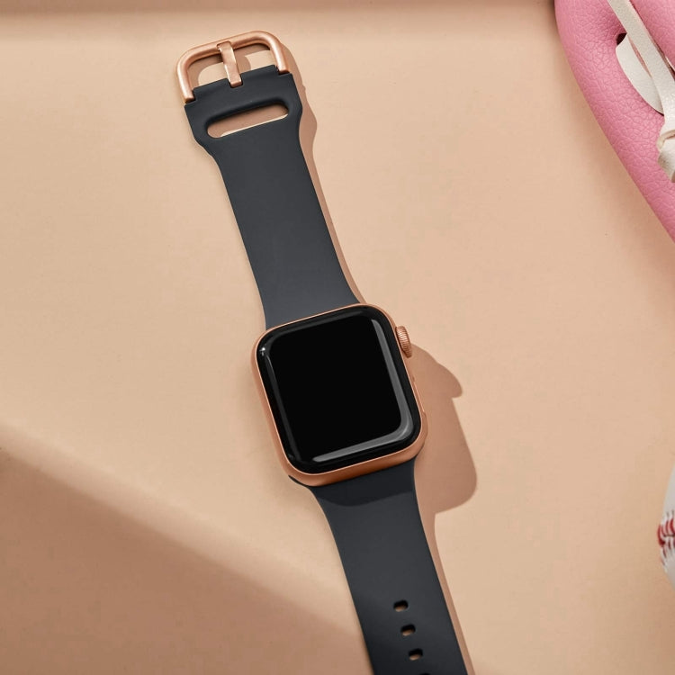 For Apple Watch Series 10 42mm Pin Buckle Silicone Watch Band(Dark Grey) - Watch Bands by buy2fix | Online Shopping UK | buy2fix