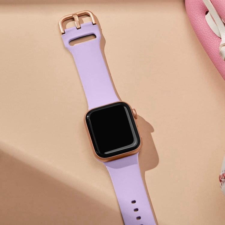 For Apple Watch Series 10 42mm Pin Buckle Silicone Watch Band(Lavender) - Watch Bands by buy2fix | Online Shopping UK | buy2fix
