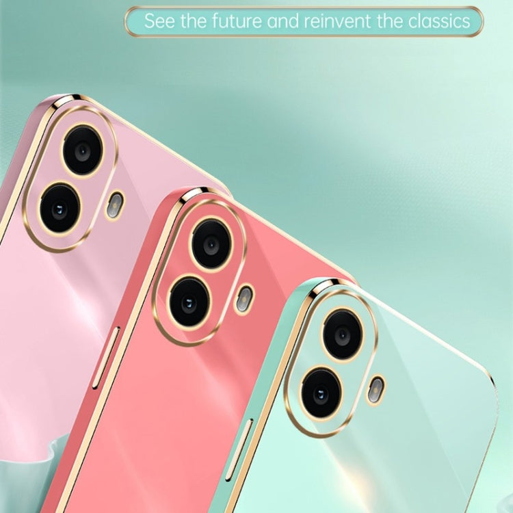 For Nothing CMF Phone 1 XINLI Straight Edge 6D Electroplate TPU Phone Case(Mint Green) - Nothing Cases by XINLI | Online Shopping UK | buy2fix