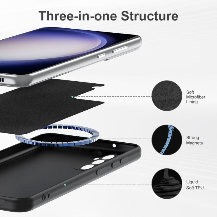 For Samsung Galaxy S23 FE 5G MagSafe Magnetic Liquid Silicone Phone Case(Black) - Galaxy S23 FE 5G Cases by buy2fix | Online Shopping UK | buy2fix