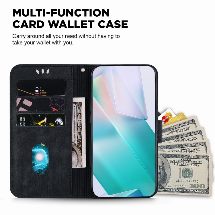 For iPhone 16e Little Tiger Embossed Leather Phone Case(Black) - iPhone 16e Cases by buy2fix | Online Shopping UK | buy2fix