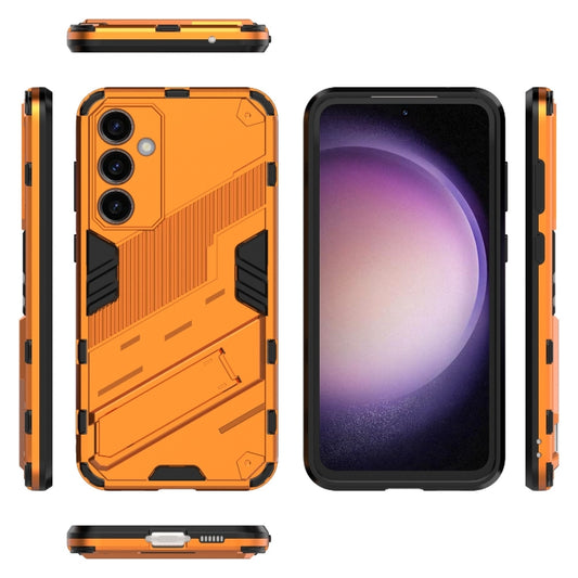 For Samsung Galaxy S23 FE 5G Punk Armor 2 in 1 PC + TPU Shockproof Phone Case with Invisible Holder(Orange) by buy2fix