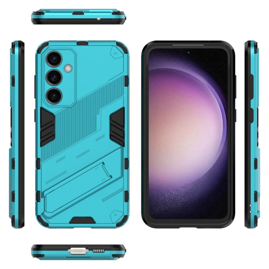 For Samsung Galaxy S23 FE 5G Punk Armor 2 in 1 PC + TPU Shockproof Phone Case with Invisible Holder(Blue) by buy2fix