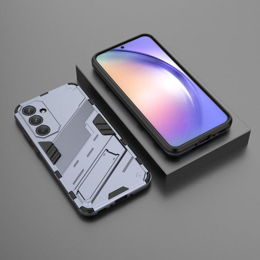 For Samsung Galaxy A35 5G Punk Armor 2 in 1 PC + TPU Shockproof Phone Case with Invisible Holder(Grey) by buy2fix