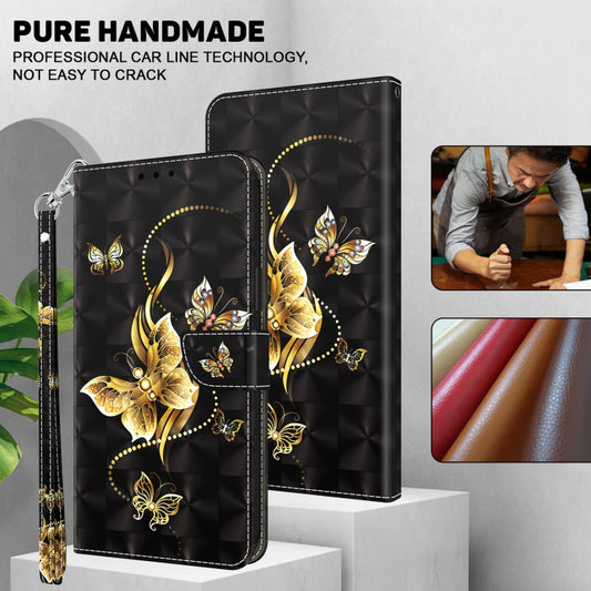 For iPhone 16 Pro 3D Painted Leather Phone Case(Golden Swallow Butterfly) by buy2fix