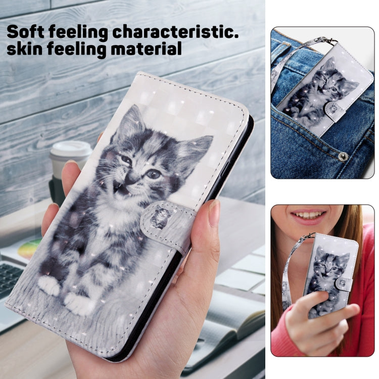For iPhone 16 Pro 3D Painted Leather Phone Case(Smile Cat) by buy2fix