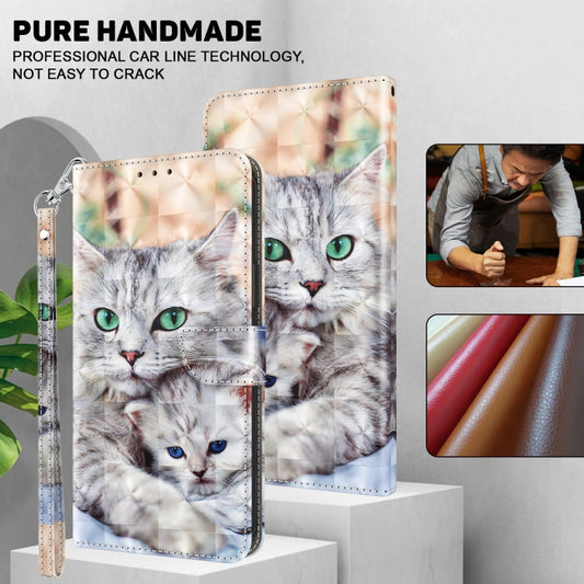 For iPhone 16 Plus 3D Painted Leather Phone Case(Two Loving Cats) by buy2fix