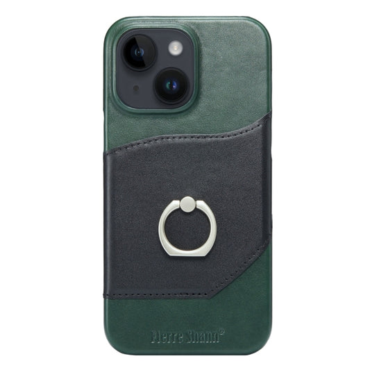 For iPhone 15 Plus Fierre Shann Oil Wax Texture Genuine Leather Back Cover Phone Case(Black) - iPhone 15 Plus Cases by FIERRE SHANN | Online Shopping UK | buy2fix