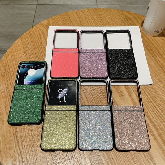 For Motorola Razr 40 Ultra Gradient Color Glitter Shockproof Protective Phone Case(Black) by buy2fix