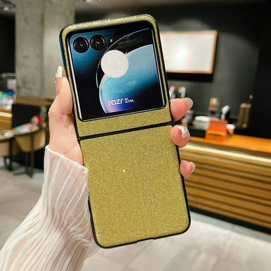 For Motorola Razr 40 Ultra Gradient Color Glitter Shockproof Protective Phone Case(Gold) by buy2fix