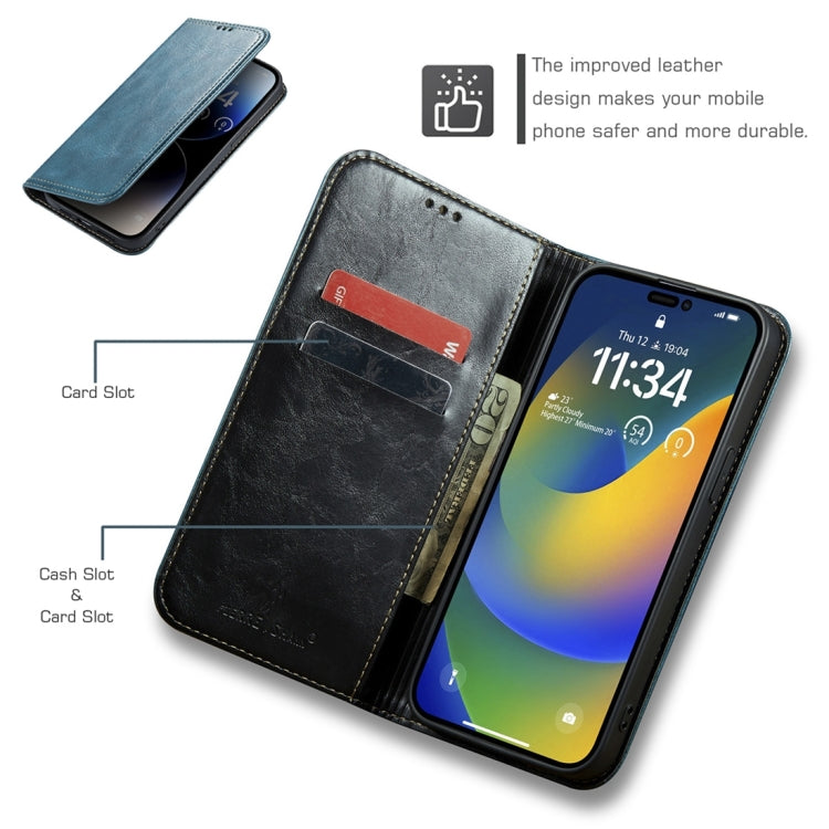 For iPhone 15 Pro Fierre Shann Vintage Bark Texture Wallet Leather Phone Case(Green) - iPhone 15 Pro Cases by FIERRE SHANN | Online Shopping UK | buy2fix