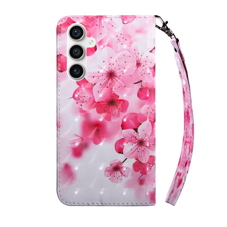 For Samsung Galaxy S23 FE 5G 3D Painted Leather Phone Case(Red Flower) - Galaxy S23 FE 5G Cases by buy2fix | Online Shopping UK | buy2fix