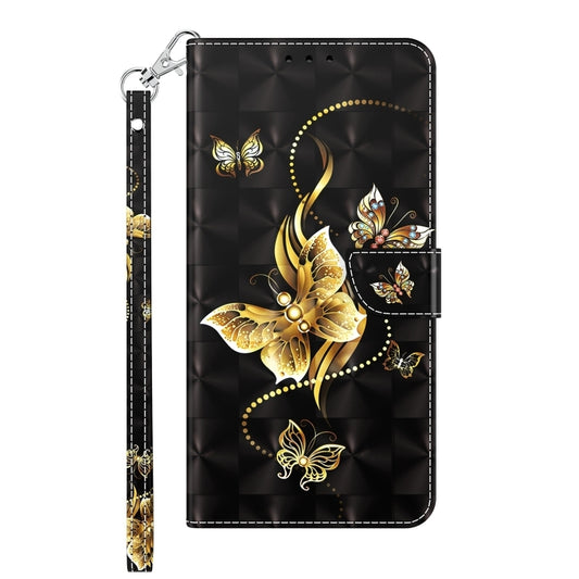 For Samsung Galaxy A05s 3D Painted Leather Phone Case(Golden Swallow Butterfly) by buy2fix