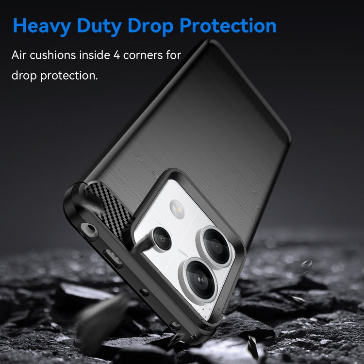 For Xiaomi Redmi Note 13 Pro 5G Brushed Texture Carbon Fiber TPU Phone Case(Black) - Xiaomi Cases by buy2fix | Online Shopping UK | buy2fix