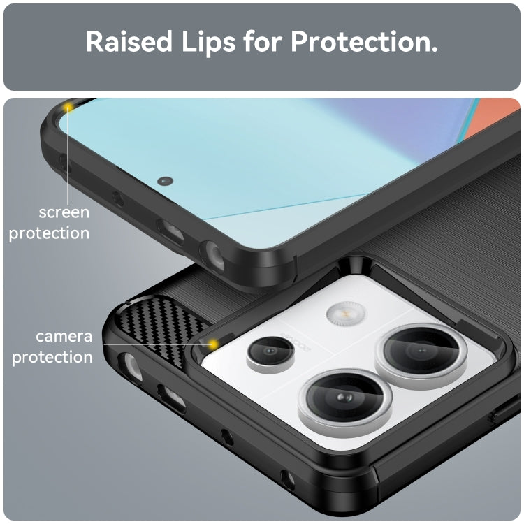 For Xiaomi Redmi Note 13 Pro 5G Brushed Texture Carbon Fiber TPU Phone Case(Black) - Xiaomi Cases by buy2fix | Online Shopping UK | buy2fix