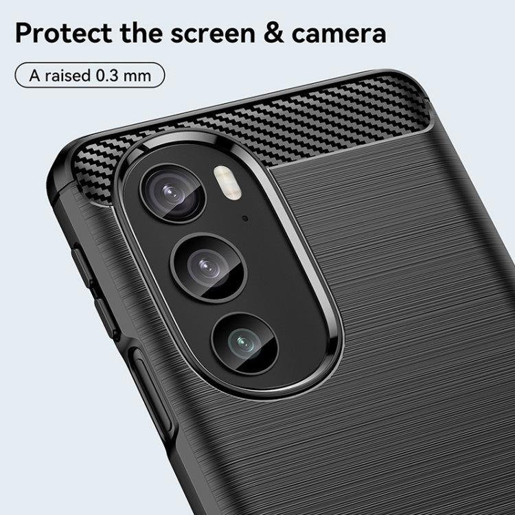 For Motorola Edge 30 Pro Brushed Texture Carbon Fiber TPU Phone Case(Black) by buy2fix